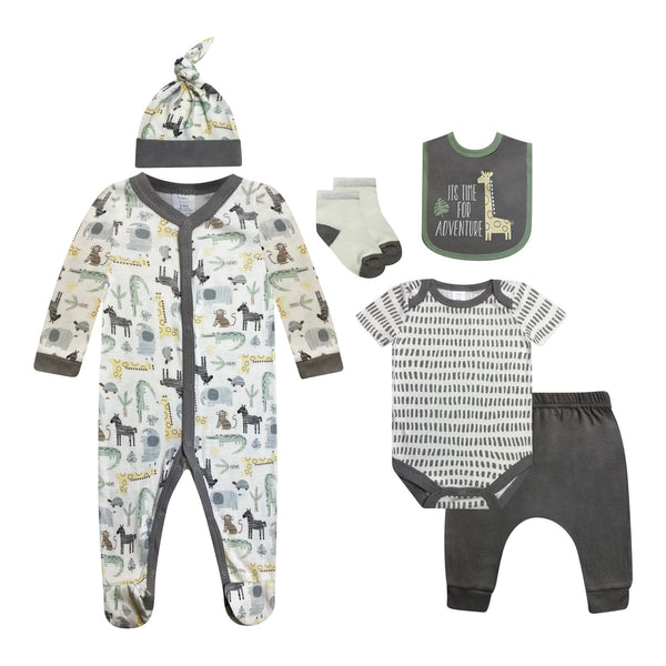 6Pc Layette Set - Giraffe, Baby Boys